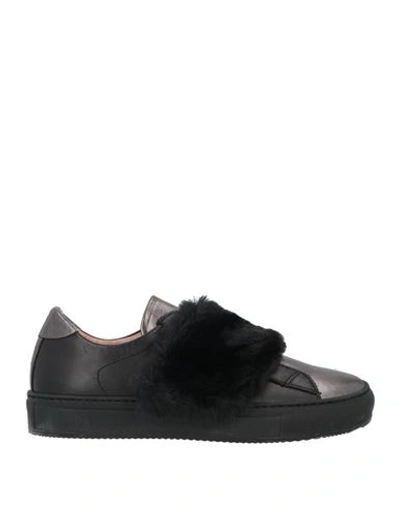 Shop Pollini Woman Sneakers Black Size 8 Soft Leather