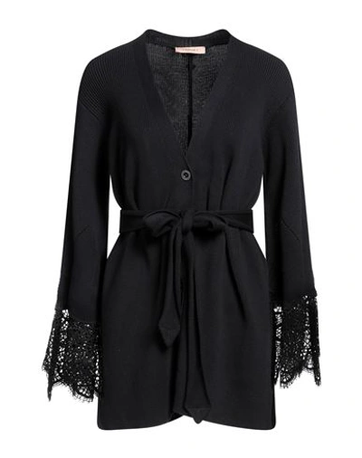 Shop Twinset Woman Cardigan Black Size L Cotton, Polyamide