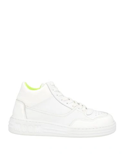 Shop Msgm Woman Sneakers White Size 8 Soft Leather