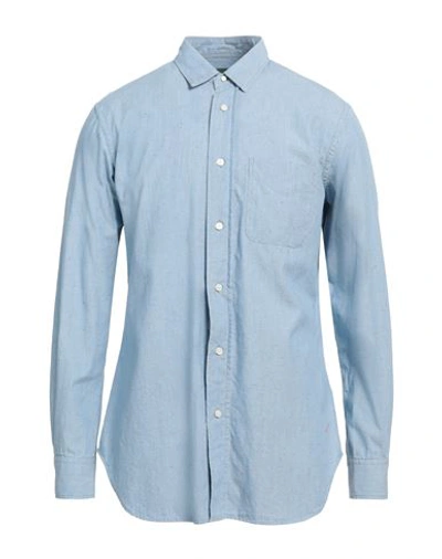Shop Hand Picked Man Shirt Sky Blue Size L Cotton