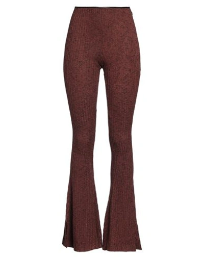 16arlington Brown Thea Flare Trousers In Red