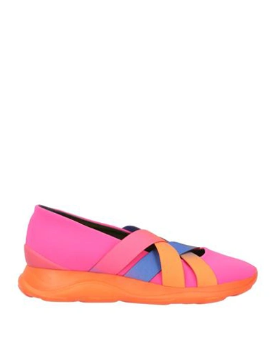 Shop Christopher Kane Woman Sneakers Fuchsia Size 6.5 Textile Fibers, Elastic Fibres In Pink