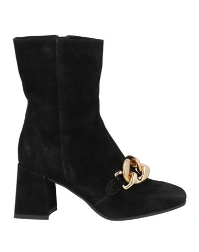 Shop Formentini Woman Ankle Boots Black Size 8 Soft Leather, Textile Fibers