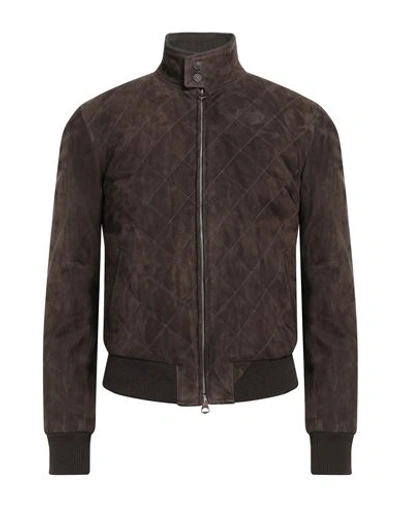 Shop Stewart Man Puffer Dark Brown Size Xl Soft Leather