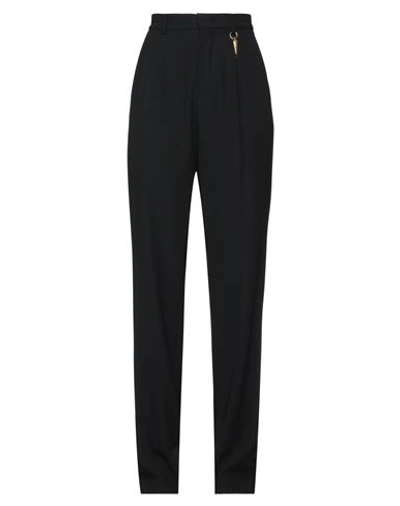 Shop Roberto Cavalli Woman Pants Black Size 8 Polyester, Metal