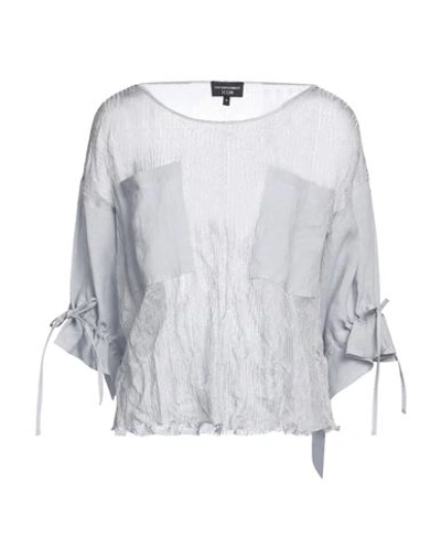 Shop Emporio Armani Woman Sweater Light Grey Size 6 Viscose, Metallic Fiber