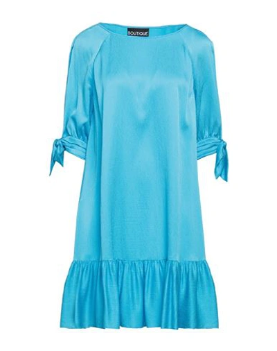 Shop Boutique Moschino Woman Mini Dress Azure Size 6 Viscose, Polyamide In Blue