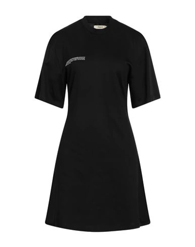 Shop Pangaia Woman Mini Dress Black Size L Organic Cotton, Seacell