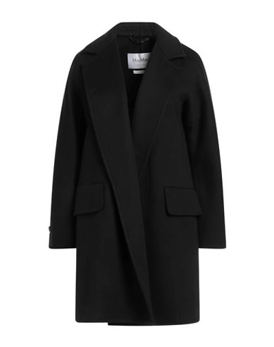 Shop Max Mara Woman Coat Black Size 8 Virgin Wool, Cashmere