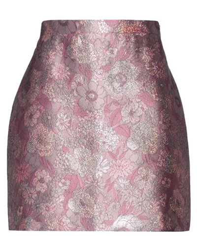 Shop Christopher Kane Woman Mini Skirt Pink Size 8 Silk, Polyester