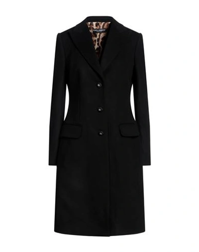 Shop Dolce & Gabbana Woman Coat Black Size 10 Virgin Wool, Cashmere