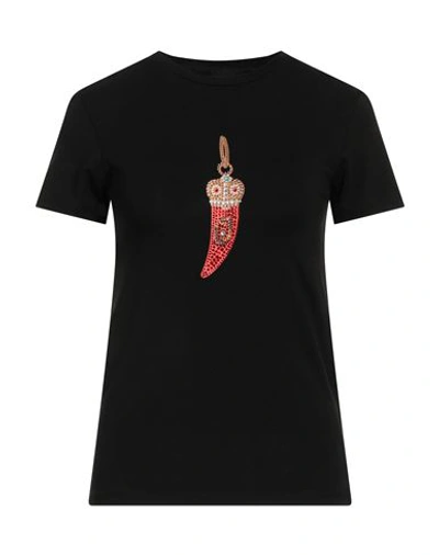 Shop Liu •jo Woman T-shirt Black Size M Cotton