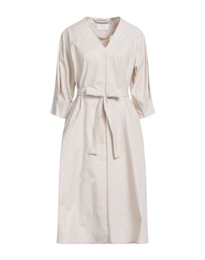 Daniele Fiesoli Woman Midi Dress Beige Size 1 Cotton, Elastane In Beige