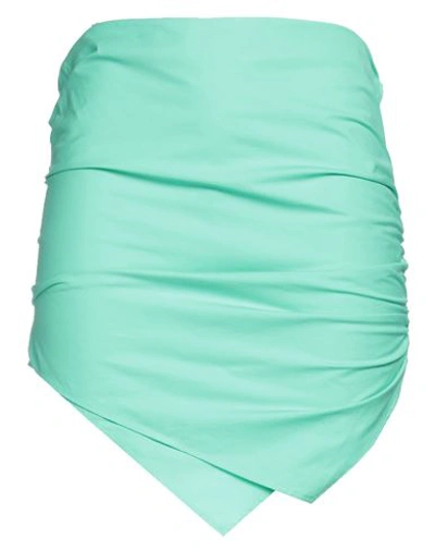 Shop Attico The  Woman Mini Skirt Light Green Size 6 Cotton