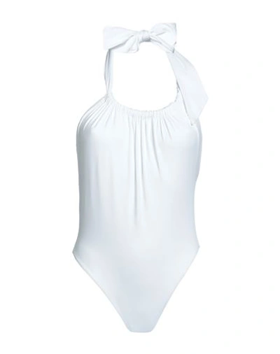 Shop Federica Tosi Woman One-piece Swimsuit White Size S Polyamide, Elastane