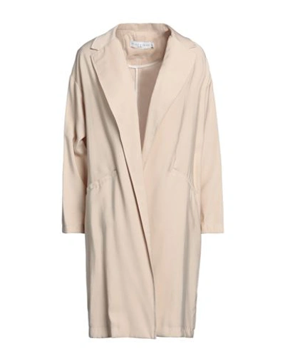 Shop Skills & Genes Woman Overcoat & Trench Coat Beige Size 10 Viscose, Polyester