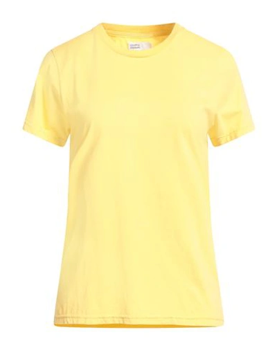 Shop Colorful Standard Woman T-shirt Yellow Size Xl Organic Cotton