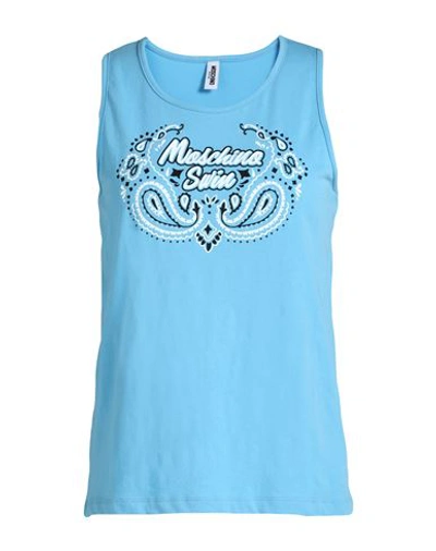 Shop Moschino Woman Cover-up Sky Blue Size L Cotton, Elastane