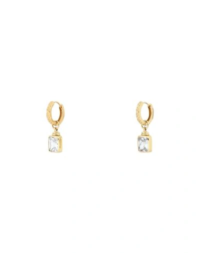 Shop Shyla Margot-huggoes Woman Earrings Transparent Size - 925/1000 Silver, Glass, 916/1000 Gold Plated