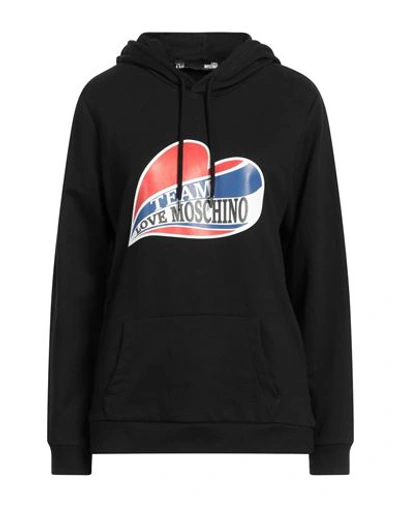 Shop Love Moschino Woman Sweatshirt Black Size 10 Cotton