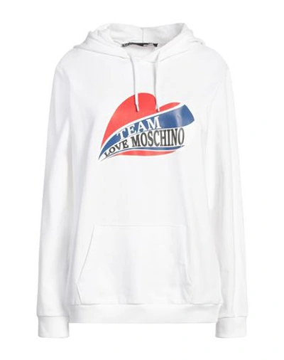 Shop Love Moschino Woman Sweatshirt White Size 6 Cotton