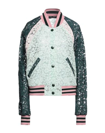 Dolce & Gabbana Woman Jacket Light Green Size 6 Cotton, Viscose, Polyamide In Green