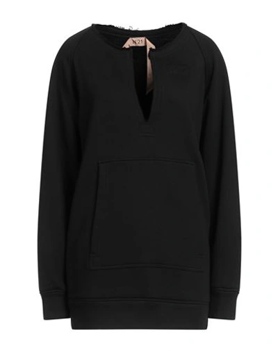 Shop N°21 Woman Sweatshirt Black Size S Cotton, Elastane