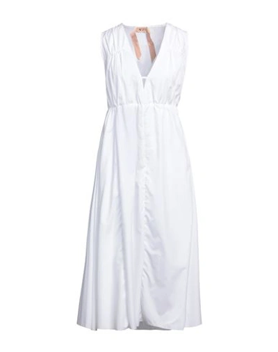 Shop N°21 Woman Midi Dress White Size 10 Cotton