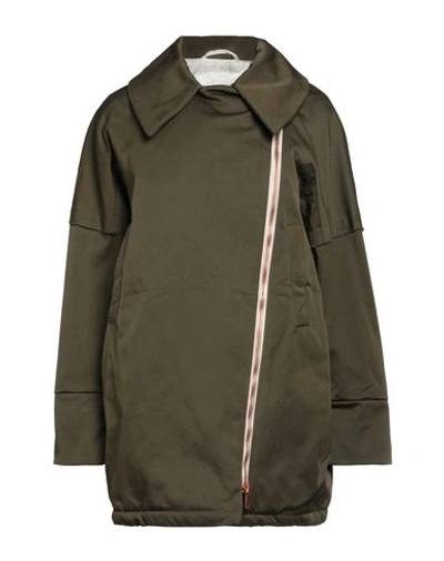 Shop Novemb3r Woman Jacket Military Green Size 8 Cotton, Elastane