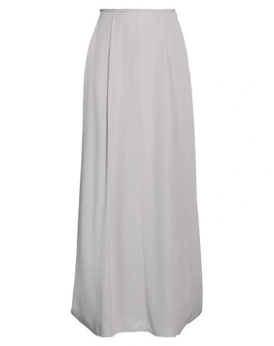 Shop Giorgio Armani Woman Maxi Skirt Light Grey Size 6 Silk