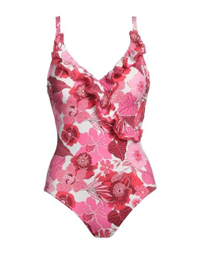Shop Vacanze Italiane Woman One-piece Swimsuit Fuchsia Size 10 Polyamide, Elastane In Pink