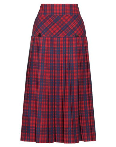 Shop Dsquared2 Woman Midi Skirt Red Size 2 Cotton