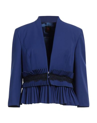 Shop Hanita Woman Blazer Blue Size 12 Polyester, Elastane