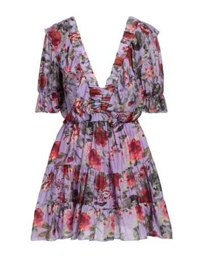 Shop Soallure Woman Mini Dress Light Purple Size 4 Viscose, Silk, Cotton