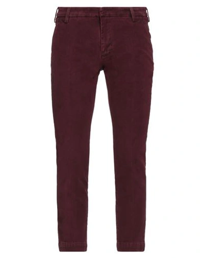 Shop Entre Amis Man Pants Garnet Size 35 Cotton, Elastane In Red