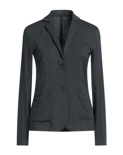 Shop Majestic Filatures Woman Blazer Lead Size 1 Viscose, Elastane In Grey