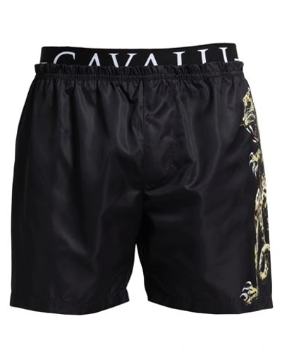 Shop Roberto Cavalli Man Swim Trunks Black Size 38 Polyester