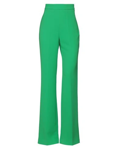 Shop Kaos Woman Pants Green Size 4 Polyester, Elastane
