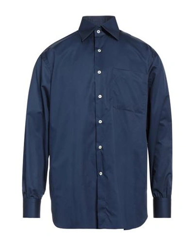 Shop Woera Man Shirt Blue Size 0 Cotton