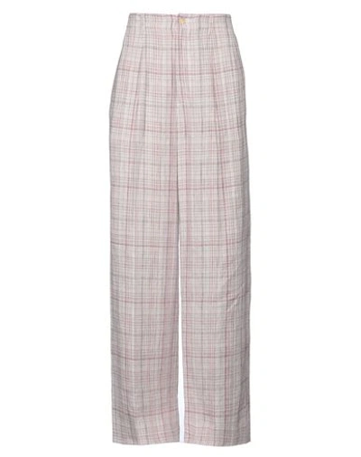 Shop Auralee Woman Pants Pink Size 2 Linen, Silk