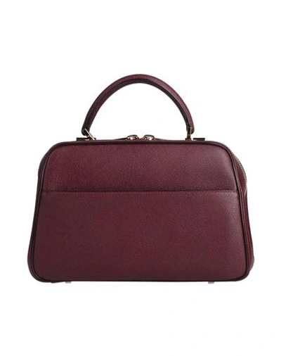 Shop Valextra Woman Handbag Deep Purple Size - Calfskin