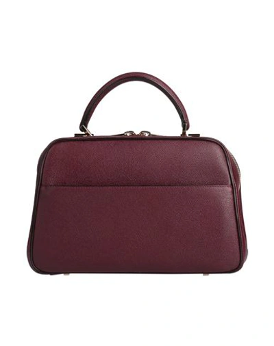 Valextra Woman Handbag Deep Purple Size - Calfskin In Purple
