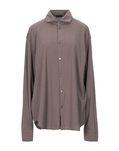 Shop Ferrante Woman Shirt Lead Size 16 Cotton In Grey