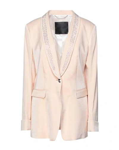 Shop Philipp Plein Woman Blazer Blush Size Xl Viscose, Polyamide In Pink