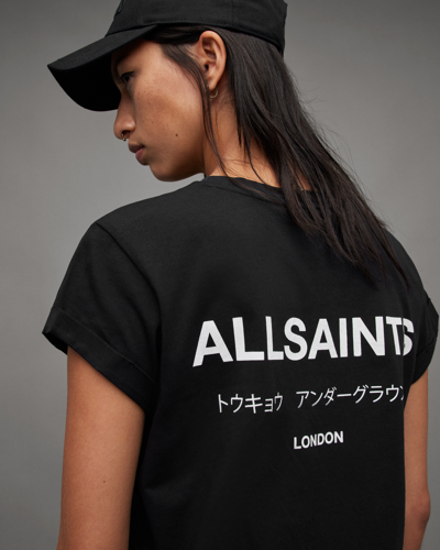 Shop Allsaints Anna Crew Neck Underground Logo T-shirt In Black