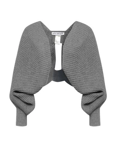 Shop Attic And Barn Woman Shrug Grey Size S Polyamide, Wool, Viscose, Cashmere, Polyester