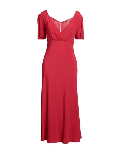 N°21 Woman Maxi Dress Red Size 6 Acetate, Silk In Red