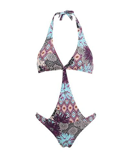 Shop Miss Bikini Luxe Woman One-piece Swimsuit Mauve Size Xl Polyamide, Elastane In Purple