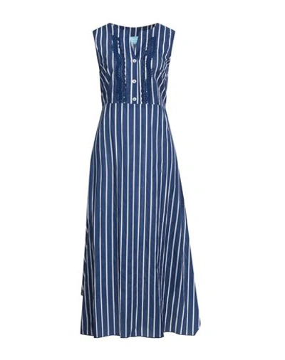 Shop Iconique Woman Maxi Dress Navy Blue Size Xl Cotton