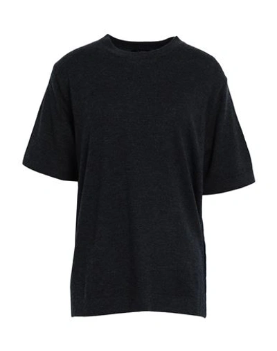 Shop Artknit Studios The Ultrasoft Wool T-shirt Woman Sweater Black Size Xl Merino Wool In Grey